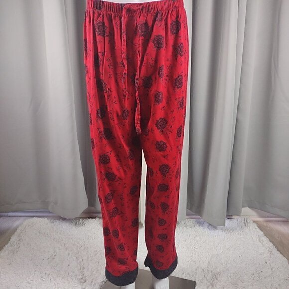 Nautica Rose Pattern Red 100% Cotton Cozy Pajama, Sleepwear Lounge Set Size L - Picture 5 of 16